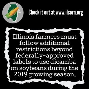 IDOA ANNOUNCES STATE-SPECIFIC RESTRICTIONS ON USE OF HERBICIDE DICAMBA ON SOYBEANS FOR 2019