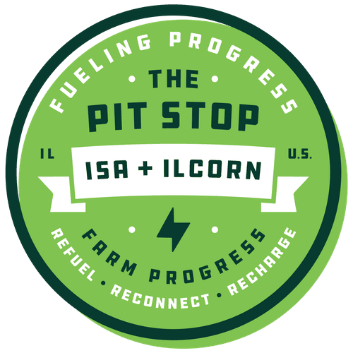 IL Corn and Illinois soybean association pit stop logo